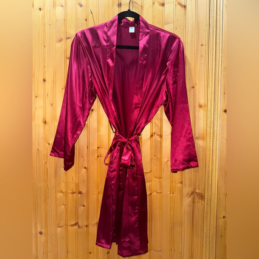 Maroon Satin Robe